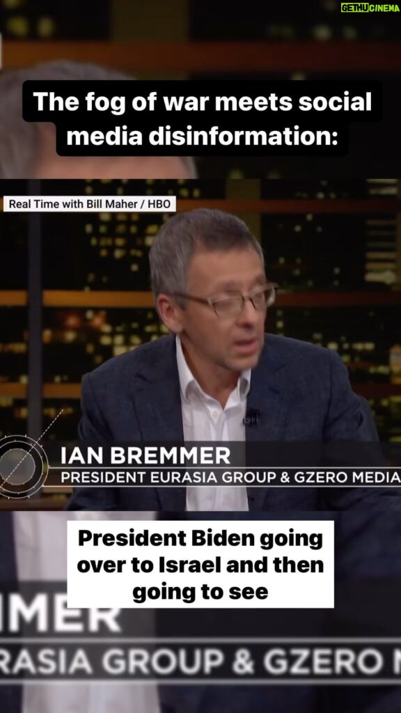 Ian Bremmer Instagram - stopped by @realtimers with @billmaher to discuss social media’s impact on the middle east crisis