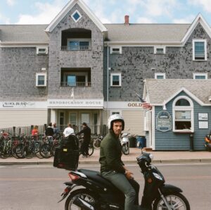 Ian Harding Instagram - Vespa? Check. Helmet? Check. Pants that are too tight? DOUBLE CHECK. #fbf