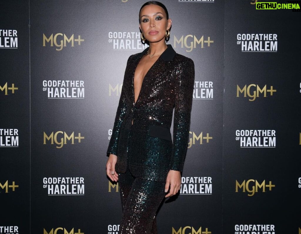 Ilfenesh Hadera Instagram - 🫶🏾 . . . Thank you to everyone who came uptown for our special season three screening of @godfatherofharlem Hope the rest of you will tune in tomorrow night on @mgmplus Hair @ursulastephen Makeup @georgisandev Threads @albrightfashionlibrary love my team ❤️‍🔥
