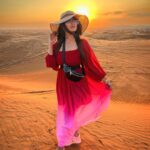 Inchara Joshi Instagram - "Wanderlust and desert dust."❤️🧿 Pc:@mansi._.joshi #dubaidairies #wanderlust #desertsafari #desertsafaridubai #incredibleindia #incredible #camels #incharajoshi #inchu #inchara #actor #actress #viral #trending #dubaipost #desertpics #photooftheday #uae🇦🇪 #vacationmode #katheyondushuruvagide #starsuvarna #geminitv #sahana #radhika #freshdesertair Dubai Desert Safari