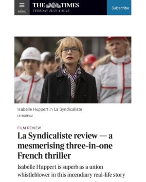 Isabelle Huppert Instagram - Sortie de #LaSyndicaliste au UK. 
@jpaulsalome @thebureaufilms @modernfilmsent @curzoncinemas #curzonmayfair
@balenciaga
📸 @davebenett