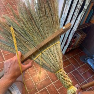 Ivy Winters Instagram - Adventures in broom making part 2! I loved this project and can’t wait to make more…. Might turn my mud room into a broom parking garage for all my flying friends 😛 Any broom makers out there? #broomcorn #broommaker #broom #kitchenbroom #cobbroom #cobweb #diy #weave #broomstick #halloween #flyaway