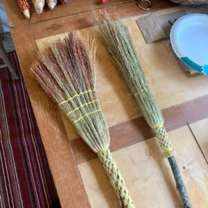 Ivy Winters Instagram - Adventures in broom making part 2! I loved this project and can’t wait to make more…. Might turn my mud room into a broom parking garage for all my flying friends 😛 Any broom makers out there? #broomcorn #broommaker #broom #kitchenbroom #cobbroom #cobweb #diy #weave #broomstick #halloween #flyaway