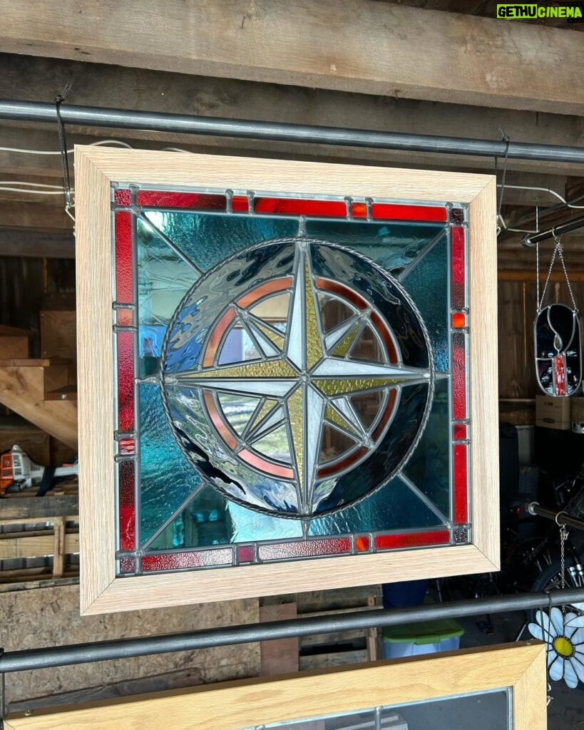 Ivy Winters Instagram - Howdy all! It sure has been a minute! I’ve been busy locked away in my studio playing with glass. I’ve been learning a lot, making a lot… and getting plenty of little glass finger cuts 😛 Hope you enjoy this little compass leaded glass window. If you live in the Lansing MI area you can see him displayed at Lansing Art Glass ❤️ #stainedglass #compass #leadedwindow #rockingouttobrandicarlile