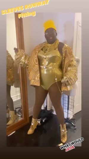 Jada Shada Hudson Instagram - TEA? ☕️ I Didn’t like fittings 🤣🤣🤣🤣🤣
Going to designers about 3 times for 1 look having to put all those tights on plus fake hips, booty, knees & ankles to make sure everything was perfect 😒.
..
🪡🧵 @leelandxo 
💋Assisted by: @baby_bel_bel 

Inspiration by @christiancowan watch gloves that was made for @iamcardib @kollincarter in 💵MONEY💵music video😜. 
.

. Watch #CanadasDragRace now on @wowpresentsplus worldwide (ex. Canada) and @cravecanada in Canada 🏁 @canadasdragrace #canadasdragraceseason3 #crave #dragrace #jadashadahudson #sleeves #cardib #christiancowan