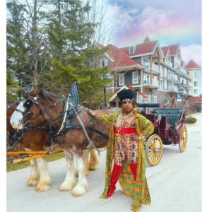 Jada Shada Hudson Instagram - 👸🏾My Carriage Awaits ......
✨Every Queen needs a Carriage........ 
✨Every Queen needs a King.......
✨Now Whose going to Join me? 
✨Right it in the comments, I Have the ring💍
.
.

✨✨✨✨✨✨✨✨✨✨✨✨✨✨✨
Thank You so much for Having me @bluemtnresort @bluemtnvillage for #rainbowski #alwaysoutside this year........ Even though it was a little different it was enjoyable, safe & memorable..............
.
.
.
🧵🪡 : Look made by @xtacylove✂️
.
.
.
.
🌹🌹🌹🌹🌹🌹🌹🌹🌹🌹🌹🌹🌹 #makeuplooks #makeuptutorial #makeupartist #makeupaddict #glammakeup #rpdr #dragrace #dragqueens #dragqueensofinstagram  #dragqueenmakeup #fashionista #fashionstyle #fashionphotography #influencer #influencers #publicfigure #canadasdragrace #canada🇨🇦#blm #blmmovement #blm ........ #rainbowski #alwaysoutside #bluemountainvillage #bluemountains #bluemountainresort #comingtoamerica #coming2america #africanbeauty #african