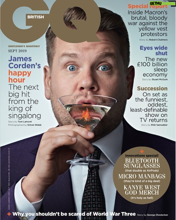 James Corden Instagram - I’m honoured to be on the cover of the September issue @britishgq. Out on Wednesday. x
