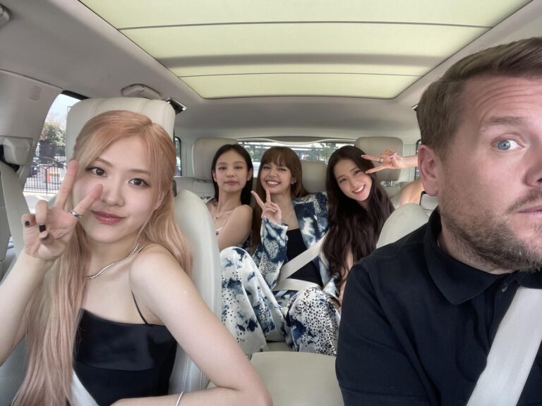 James Corden Instagram - Fun ride to work this morning. Thank you @blackpinkofficial for helping me beat the traffic! #CarpoolKaraoke tonight on CBS. 7 shows to go! ❤️❤️❤️❤️