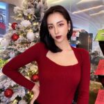 Jane Wu Instagram - Merry Christmas🎉 #merrychristmas #chinesegirl #christmastree #red