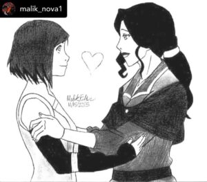 Janet Varney Instagram - REPOSTING @malik_nova1 "Korrasami" ❤️❤️❤️

In celebration of Pride Month. I remastered an old sketchdrawing of Korra & Asami Sato from Avatar: Legend of Korra from 2014. Much love to @thejvclub aka Korra, who has a copy of the original drawing & @seyga aka Asami. 💖❤️🧡💛💚💙💜🤎🖤🤍

Artist: @malik_nova1

#art #fanart #originalart #digitalart #illustration #drawing #digitaldrawing #digitalartist #graphicart #avatar #legendofkorra #avatarkorra #korra #asamisato #asami #korrasami #korraart #asamiart #korrasamifanart #avatarart #avatarfanart #pride #pridemonth #lgbtq #lgbtqcharacters #lgbtqfanart #loveislove #lovewins