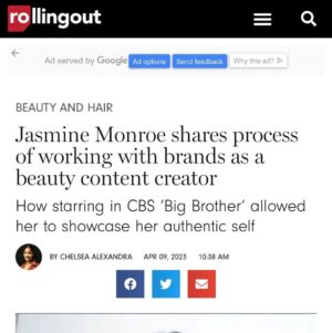 Jasmine Davis Instagram - Cheers to my new feature with @rollingout —God has given me the type of favor I could never take credit for. 🙏🏼🙌🏼

Thank you @iamcalexandra for the opportunity to share my story on @rollingout . It truly means the world to me🥹

Sometimes it’s so hard to keeping going as a content creator. But I’m so appreciative to everyone who shares this little corner of the internet with me. I love y’all, frfr 🫶🏼

👉🏼S W I P E👉🏼 for the feature.