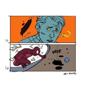 Jason Latour Instagram - For an early cut of #acrossthespiderverse  one of the little side quests  I was asked to pitch in on was possible ways to inject a few more glimpses of other dimensions. So being a masochist— I took it upon myself to storyboard one of my silly pitches. (At the time I had no idea what was in store for Spider-man in other movies. Just a neat coincidence.) — For more join my NEWSLETTER at the link in bio. 

#spiderman #spiderverse #milesmorales #marvel #animation #storyboard #comics #mcu #spidermanacrossthespiderverse #superhero