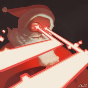 Jason Latour Instagram - Hope Santa’s gaze was kind to y’all. Still chipping away at that new #friskyfox holiday comic. Will probably run exclusively at my NEWSLETTER, which is free to join at the link in bio. 

#xmas #christmas #santa #holidays #comics #comicbooks