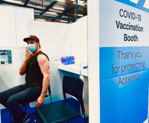 Jay Ryan Instagram - Thank You Aotearoa. 💙  I was nervous as all hell about this, but I can thankfully say its done. Big thanks to all the hardworking nurses & staff rolling it out for our country. #strongertogether #ifyoucando