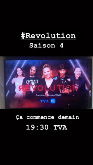 Jean-Marc Généreux Instagram - Demain 19:30 @revolutiontva …la grande Première de la saison 4 

@lydiabouchardofficiel @sarahlabrosa @lestwinson @lestwinsoff et Moi …nous serons au RDV et VOUS???

Et merci @m2boutiques & @m2generation