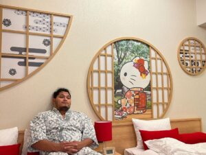 Jeffrey Cobb Instagram - If this isn’t a strange hotel, I don’t know what is. But the experience and decor were outstanding! If you are a big hello kitty fan I suggest you try this room out in Kyoto! Just a little side trip from my normal castle/ shrine/ temple excursions! Enjoy! #JeffCobb #ExploreJapan #TryRandomSpots #HelloKitty #Kyoto #ThemedHotel #WhenInRome #HelloJeffy @hellokitty Kyoto, Japan