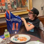 Jeffrey Dean Morgan Instagram - Holy smokes. We had A DAY!! Thank you to @nyknicks and the good folks @thegarden for a day we will NEVER forget!! Wrapping up Gusy Deans birthday with the greatest day ever! WHAT A GAME!!! Knicks beat nuggets, team with best record in @nba this season… in a nail biter!! Knicks have been on fire since all star break and to see live and in person?! SPECTACULAR!! Halftime in lounge a little party for gus… cake, and a signed jersey from his favorite player @jalenbrunson1!! Can’t thank everyone enough. George also was wide eyed and so excited to be a part of that crowd and a big win!! Thank you for “dead city” love… think my kids think im a bit cooler than I was when we woke up today!! Big love to all. Thank you again! @hilarieburton @amc_tv @amcplus oh yeah…. DEAD CITY coming this JUNE!! Xxjd PS, just wanna add to this, my wife is the single coolest person I know. The best mom, and hottest lady in the world. No one else I’d wanna be sharing life, and everyday with. “Sports.”
