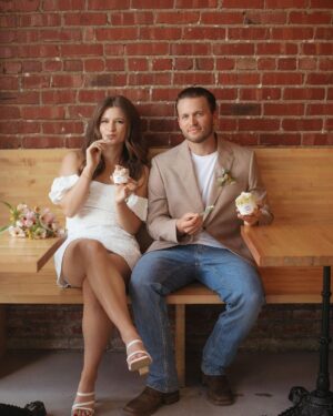 Jenna Boyd Instagram - 10/10 would recommend rolling up to the courthouse with the love of your life and stopping for ice cream after 🤍💒🍦 @betsydutcherphoto