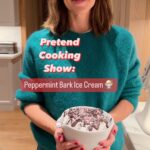 Jennifer Garner Instagram – #PretendCookingShow: Peppermint Bark Ice Cream 🍨#KitchenAidAmbassador One of my favorite treats of the season is peppermint bark. But peppermint bark in ice cream form? Now that really jingles my bells! Refreshing and wintry. 🍨🌱🍫 Yum! #ad
.
Peppermint Bark Ice Cream adapted from @elanneboake’s TikTok
Ingredients:
– 1 cup 2% milk
– ⅔ cup half & half
– 1 ½ cup heavy cream 
– ⅔ cup sugar 
– 1 teaspoon peppermint extract
– 1 teaspoon vanilla
– Pinch salt
– For mix-ins: candy canes, chocolate bar
.
Directions (using your handy dandy @kitchenaidusa stand mixer attachments!):
1. Whisk together all of the ice cream ingredients in a bowl. Chill mixture in the fridge for 24 hours. I’m not this organized, but for best results, chill the bowl you’re working with in the freezer for 24 hours before use, too!
2. Sometime while it’s chilling and your stand mixer is free, grate your chocolate with your #KitchenAid Food Grinder attachment. Hot tip: grating your chocolate makes for an even and smooth melt! 
3. When ready, add the ice cream base to your frozen KitchenAid Stand Mixer Ice Cream Maker Attachment and churn churn churn— ~20-30 mins.
4. During the churn, melt your chocolate! Crush some candy canes to mix in and sprinkle on top, as well.
5. Add the melted chocolate to a plastic bag and, with about 5 mins left of mixing, pipe it into the churning ice cream base. Save some to drizzle on top.
6. Transfer to a freezer safe container, fold in your crushed candy canes, drizzle extra chocolate on top and store accordingly.
7. Yum! 🤶🏻