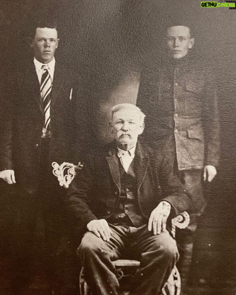 Jennifer Garner Instagram - With respect, honor and gratitude— we thank you, Veterans, for your service and for your sacrifice. My grandfathers, both veterans of WWI: Harvey English, (in uniform with his brother and father), and George Floyd Garner. #VeteransDay