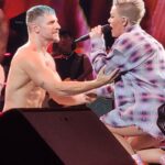 Jeremy Hudson Instagram - Flying High in The Mile High City, TONIGHT! 🫶🏼 #pink #trustfalltour #whataboutus Ball Arena