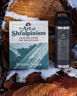 Jeremy Jones Instagram - Art of Shralpinism just won a National Outdoor Book Award. I have won some awards over the years but the #noba is the most surprising to me. 
Big thanks to @mtnbooks and @chris.crossen for the help creating the book.
We are offering a #artofshrapinism signed book and @yeti mantra water bottle. Details below. 

Repost from @jonessnowboards
•
The Art Of Shralpinism holiday book bundle. 

The Art Of Shralpinism by @jeremyjones is an insightful and soulful manual for being in the mountains. Based on the dozens of journals Jeremy has kept over the years, and featuring wisdom from his friends and mentors, The Art of Shralpinism takes an experiential approach to contemplating mountains, snow, and adventure through art, poetry, and journal extracts.
 
Here's your chance to own or gift one of 100 The Art of Shralpinism book bundles. In addition to the autographed book, the limited edition bundle includes a @yeti water bottle with a graphic inspired by Jeremy’s favorite sayings for aspiring Shralpinists.

📷: @andrew_miller 

#artofshralpinism