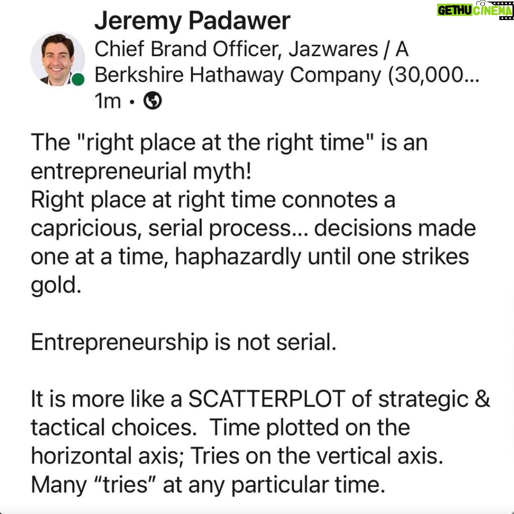 Jeremy Padawer Instagram - Luck is overrated. Luck in business. Luck in entrepreneurship. Luck in collecting. Luck in life… it is ALL overrated. We grant it some mythical place in our lives - but nothing is as powerful as the practical and realistic elements mentioned here. My number one goal professionally today is to continue to work hard and find opportunities of success in my business category, in my personal pursuit of collecting. But right up there is my desire to arm as many others with powerful tools of success - including belief in oneself. And frankly speaking demystifying success as limited to “geniuses.”
