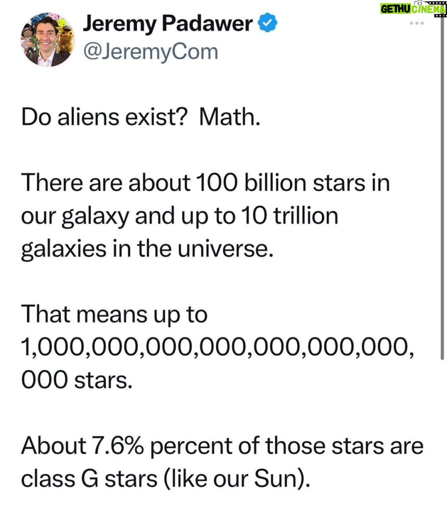 Jeremy Padawer Instagram - What do you think? Are we alone in the universe?