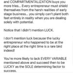 Jeremy Padawer Instagram - Luck is overrated. Luck in business. Luck in entrepreneurship. Luck in collecting. Luck in life… it is ALL overrated. We grant it some mythical place in our lives - but nothing is as powerful as the practical and realistic elements mentioned here. My number one goal professionally today is to continue to work hard and find opportunities of success in my business category, in my personal pursuit of collecting. But right up there is my desire to arm as many others with powerful tools of success - including belief in oneself. And frankly speaking demystifying success as limited to “geniuses.”