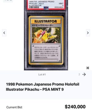 Jeremy Padawer Instagram - A few auctions I’m watching very closely closing in a few hours… with predictions.

1) 1996 Pokémon TCG No Rarity Symbol PSA 10 Charizard.  It’s an absolute grail.  The pop report is 8.  I’ve heard it’s slightly less.  Ultimately this sells for a multiple of the 1999 1st edition PSA 10 Charizard.  We might be a generation from that.  In my opinion, it’s that big of a card.  It’s not as underrated as the 1996 PSA 10 Carddass historically, but it’s vastly underrated.  And it’s tempting.  It’s 1 of a very few cards I’m missing pre-2000 PSA 10 Charizard and Pikachu.  Current bid is $126,000 with BP.  My estimation is $300-$350k w BP.  Anything below $250k is remarkable in my opinion with serious long term upside.  And today may show just how big this card is already. (FINAL / REALIZED AUCTION PRICE - $300,000… within my $300-$350k estimate.) 

2) 1999 1st edition Charizard PSA 10.  It’s the most famous Pokémon card - the grail people know.  The PSA 10 pop report has barely moved in years.  In the past few years this card has settled into the $210-230k range.  They rarely come up for auction.  2-3x per year.  Current bid $120k with BP.  My estimation is $210-$230k w BP. (FINAL / REALIZED AUCTION PRICE - $218,750… within my $210-$230k estimate.) 

3) - 4) 1999 1st edition Blastoise and Venosaur PSA 10. Low ppp.  Current bid $13,500 w BP for Blastoise.  Selling $23,000 - $25,000 most recently.  Estimation $25,000 due to rarity.  Venosaur Estimation $12,500-$15,000. (FINAL / REALIZED AUCTION PRICE - $21,250 and $11,875… about 15% and 5% below my final bid expectation.) 

5) The Pikachu Illustrator PSA 9 closes in 4 days and it’s the grail of grails… it’s the Honus of Pokémon.  While the 1st edition Charizard 1999 is the 1952 Mantle.

The first 4 auctions close on @heritagetcg @heritageauctions in about 2 hours.  The illustrator on @goldinco in 4 days.