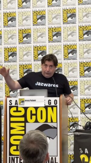 Jeremy Padawer Instagram - San Diego Comic Con Jazwares panel kick off! 
#sdcc #sdcc2023 #comiccon @jazwares @squishmallows