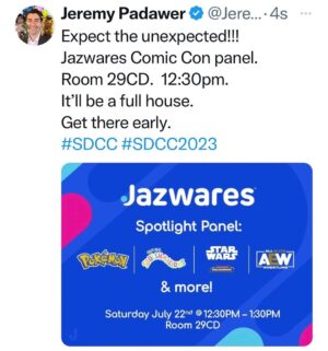 Jeremy Padawer Instagram - This will exceed your expectations. ❤️❤️❤️
#comiccon #sdcc #squishmallows #pokemon #starwars #aew
