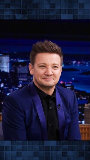 Jeremy Renner Instagram - @jeremyrenner reacts to @marvel rumors about the end of #BlackWidow & the future of #Hawkeye 👀 #FallonTonight