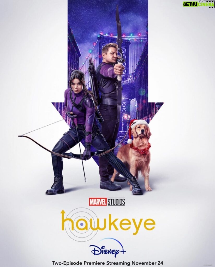 Jeremy Renner Instagram - NEW poster for HAWKEYE Nov 24th. @disneyplus @hawkeyeofficial Are we ready for an amazing HOLIDAY EVENT ?? @marvel @marvelstudios