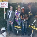 Jeri Ryan Instagram - DAY 110, Halloween shenanigans on the picket line. BEST surprise to see someone dressed as ME ON STRIKE. 🤣 (@aelynnnikole you absolutely nailed it!) So much strength and solidarity there — thank you @iatse for showing up in force again! This isn’t over. Let’s all KEEP SHOWING UP and show the AMPTP that we stand with our NegCom and with each other! One day liner. One day stronger. AS LONG AS IT FUCKING TAKES. ✊🏼 @sagaftra #sagaftrastrong #sagaftrastrike #power2performers #sagaftrachallenge