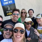 Jeri Ryan Instagram - Love the solidarity on the WB picket line with this glorious @sagaftra family! ✊🏼 Keep coming out and SHOWING UP — EVERY DAY until we get the deal we need and deserve! We didn’t come this far to only come this far. Stand strong. They need us. One day longer. One day stronger. As long as it takes. ✊🏼 #sagaftrastrong #sagaftrastrike #power2performers