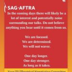 Jeri Ryan Instagram - NOW IS THE TIME, @sagaftra family. It is absolutely imperative that we SHOW UP tomorrow and show the AMPTP that we stand together in this fight and show our NegCom that we stand with them! Whether you’ve been out there since the beginning or this is your first time on a picket line, whether you can come for 3 hours or 10 minutes…please just SHOW UP. This is the time to show our solidarity. One day longer. One day stronger. As long as it takes. #sagaftrastrong #power2performers #sagaftrastrike #unionstrong #1u