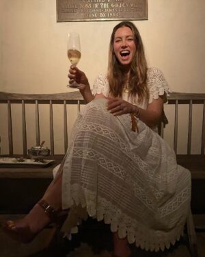 Jessica Biel Instagram - Has anyone ever been THIS happy to have a drink? Yes? Moms in the back? I hear you.