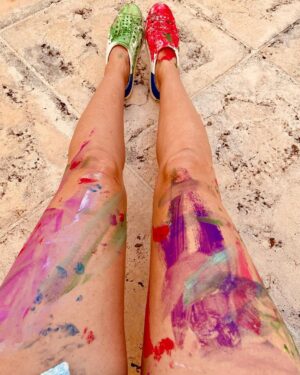 Jessica Biel Instagram - I’m going to let these paint party pics see the light of day in honor of #Pride month 🎨 A colorful reminder that love is love is love ❤️