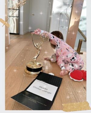 Jessica Lu Instagram - Hi mom. Christian won another Emmy and almost ALMOST made me ugly cry on camera. We both know he’s the crier. His speech had moms hugging me in the bathroom and people approaching us all night. You would have screamed and jumped up and down for him, sometimes I think you loved him more than you loved me. You were always so proud of him, he could do no wrong. You would tell me that he was exceptional, as a husband, as a father, as a person, as a DP and couldn’t I just stop complaining for once? But also before he gets too cocky reading this you also said I was his lucky charm and his life changed to be this good when I came into his life. Wish you were here. I know you would want a photo with all his Emmy’s lined up in a row. ❤️93