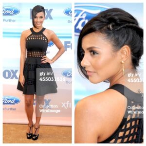 Jessica Lucas Instagram - Loved the look last night for the #fox #fall #ecocasino party! Thanks @kimmyerin @charlesbakerstrahan @marinagravani :) Dress by  Alexis, Shoes by @giuseppezanottiworld , Jewelry by @tomtomjewelry #gracepoint #falltv #foxfall