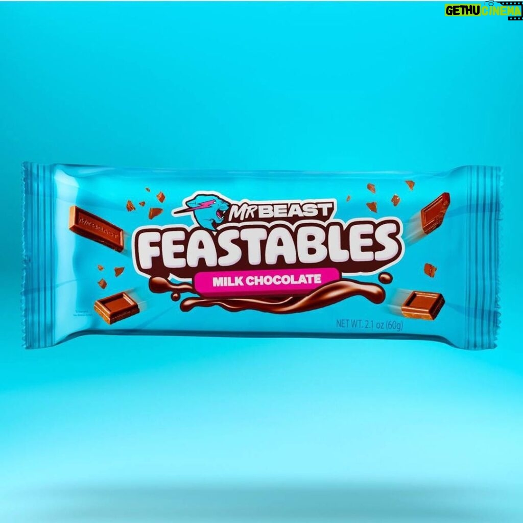 Jimmy Donaldson Instagram - New Feastables bars! We updated the branding and formula. Will be rolling out to stores over the next week and I’ll do an official video explaining all the changes in a couple days on the MrBeast2 channel :D ❤