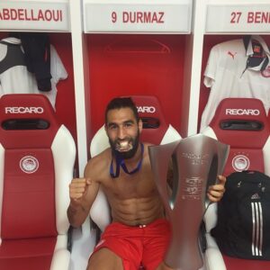 Jimmy Durmaz Instagram - First title done now we going for the second 🔴⚪️🔴⚪️!! #champions #Olympiacos #greece #teamdurmaz