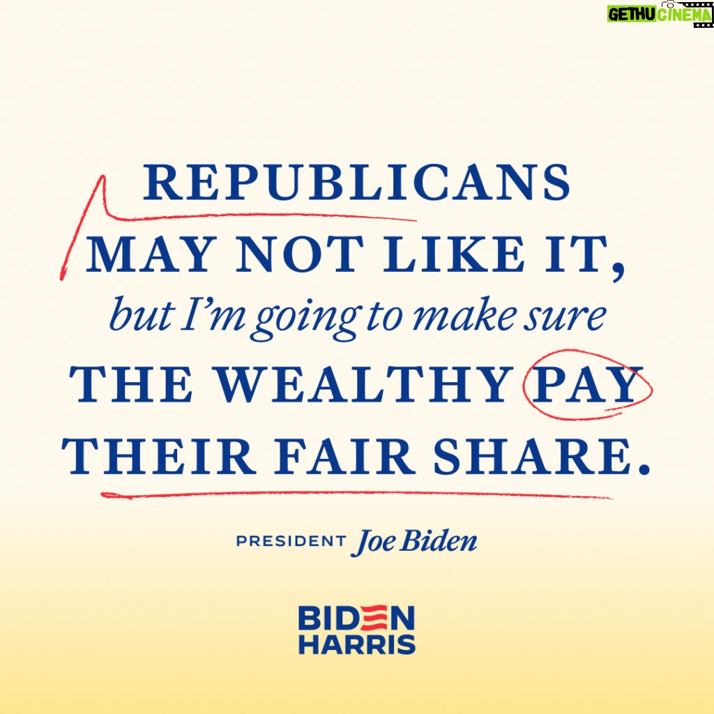Joe Biden Instagram - Republicans in Congress don’t have a plan to lower costs for families. Their only plan is more giveaways for the wealthiest Americans and biggest corporations.