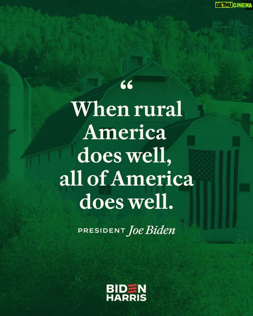 Joe Biden Instagram - We’re investing in rural communities that have been left behind for far too long.