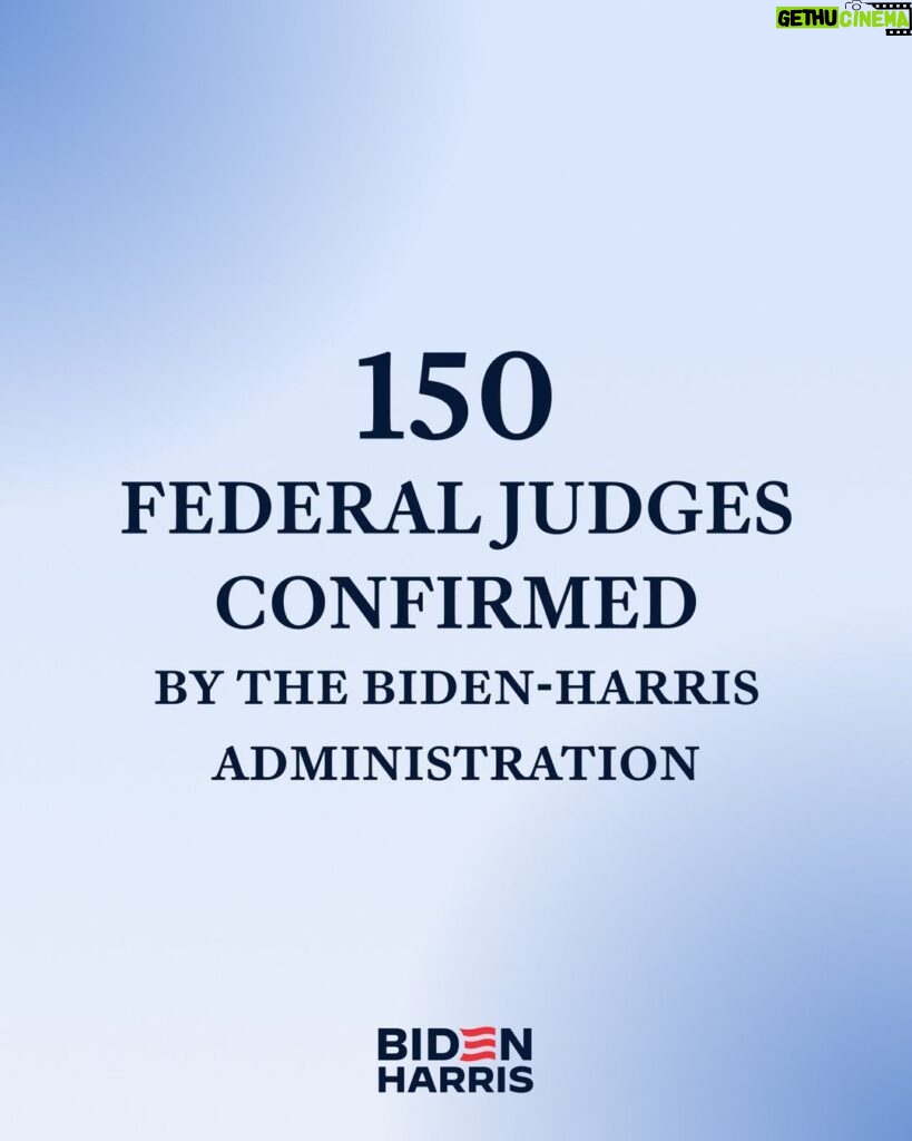 Joe Biden Instagram - I’m proud to say we’ve reached an important milestone: the confirmation of 150 life-tenured federal judges since I took office. All of these men and women are highly qualified, faithful to the rule of law, dedicated to the Constitution, and reflect the diversity that is our country’s strength.