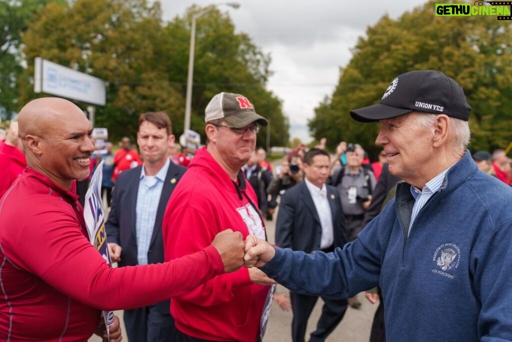 Joe Biden Instagram - UAW workers kept the picket line going for 46 days. In the end, a deal was reached that set a new standard—over 30% increase in wages, bigger pay increases over the next four and a half years than the last 22 years combined, better retirement security, and more.