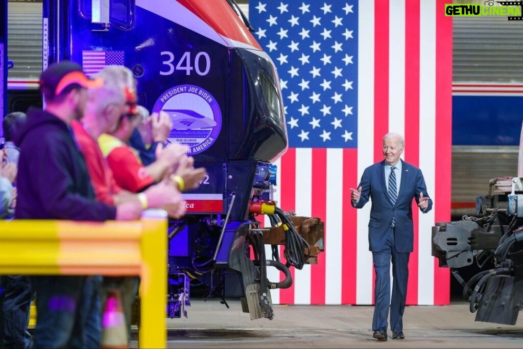 Joe Biden Instagram - I spent the bulk of my congressional career taking Amtrak. I commuted every day from Wilmington to Washington, D.C. Amtrak wasn’t just a way to get home to family—the conductors and engineers became my family. The Bipartisan Infrastructure Law includes the largest investment in passenger rail since Amtrak was created 50 years ago: $66 billion for world-class rail right here at home. These investments will reduce delays and speed up the trains along the Northeast Corridor. It matters for businesses trying to get their goods to market. It matters for the parent commuting to work in the morning. It matters for folks trying to get home for dinner.