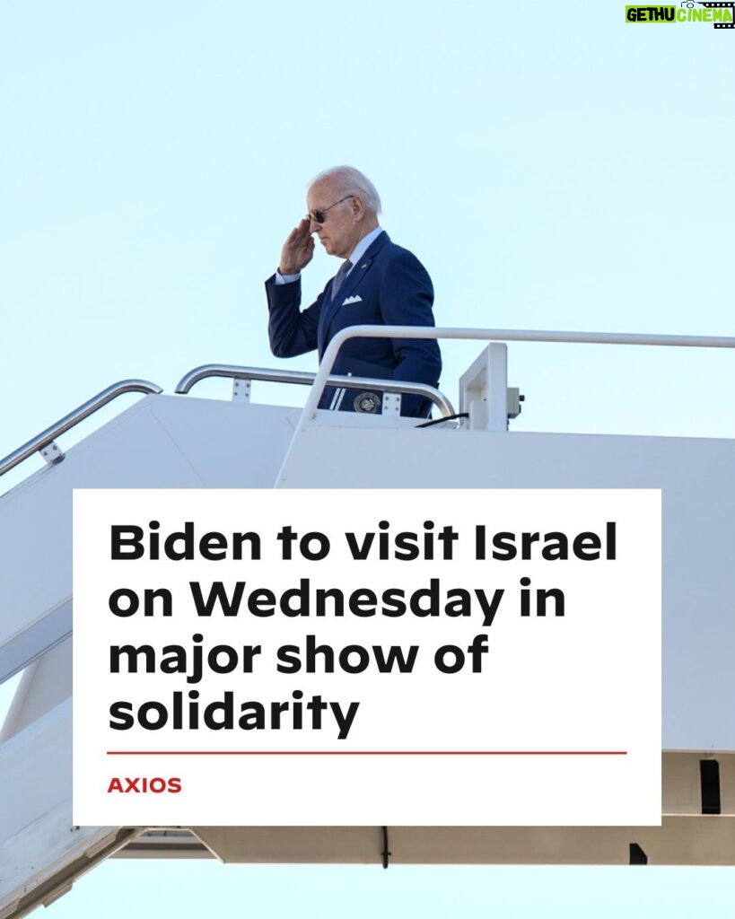 Joe Biden Instagram - I’m traveling to Israel tomorrow to stand in solidarity in the face of Hamas’s brutal terrorist attack and to consult on next steps. I'll then travel to Jordan to meet with leaders and address dire humanitarian needs—and make clear that Hamas does not stand for Palestinians' right to self-determination.