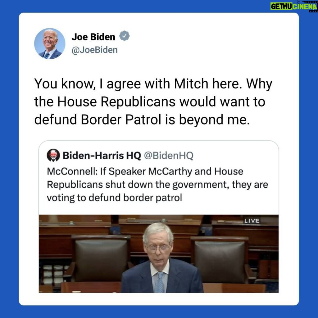 Joe Biden Instagram - You know, I agree with Mitch here.